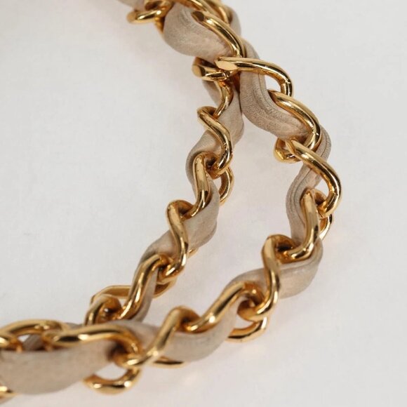 CHANEL Matelasse COCO Mark Chain Tote Bag Calf Skin Vanilla Gold CC Auth yk18012 - Picture 11 of 16